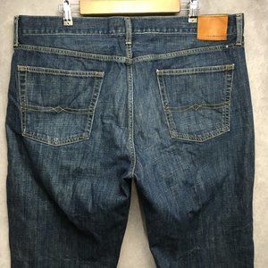 Lucky Brand Mens 221 Straight Fit‎ Blue Jeans size 40x32 Cotton Denim Zipper Fly